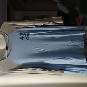 Baby blue t shirt/ grey